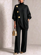 Asymmetric Sweater & Trouser Set