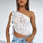 Asymmetric Lace-Back Top