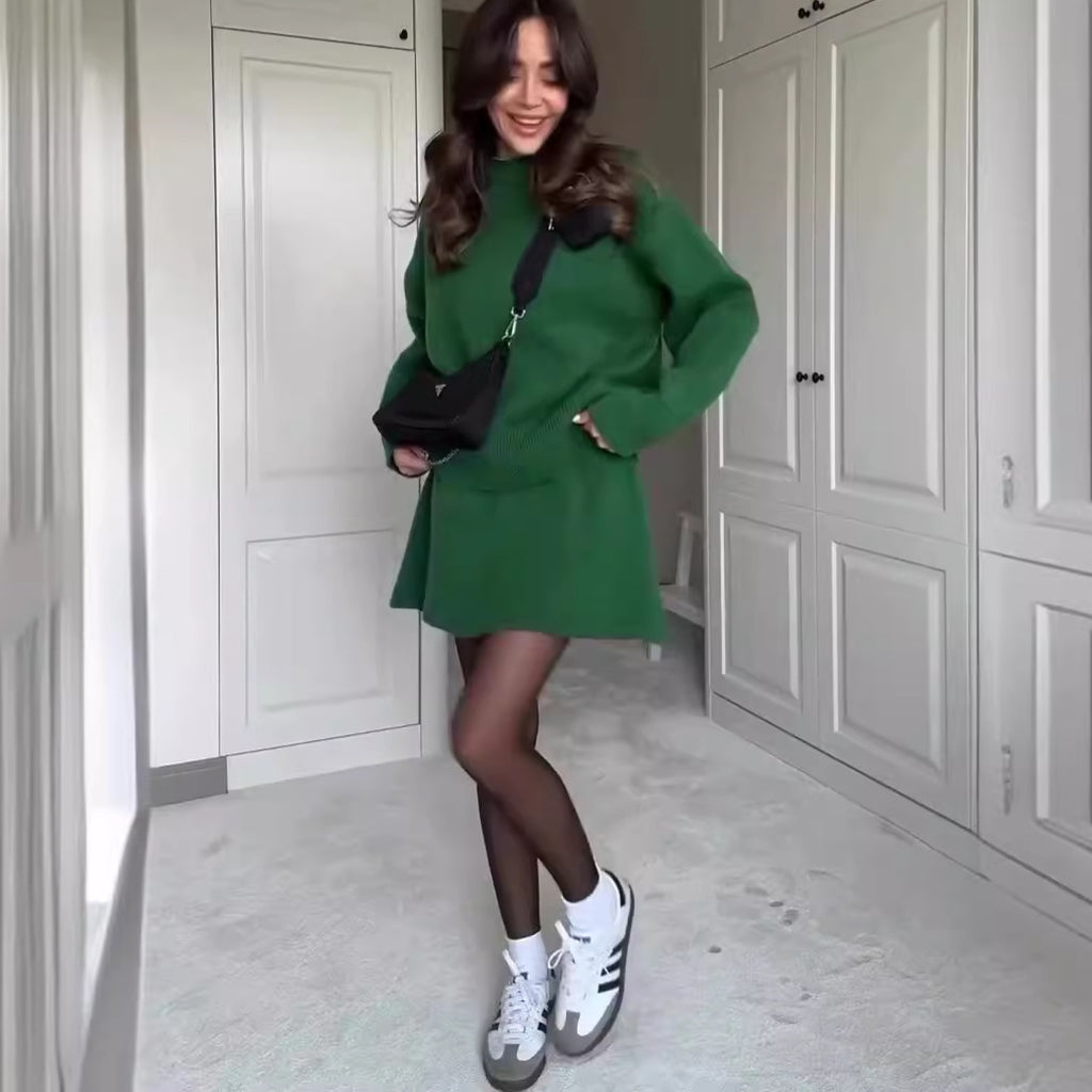 Knit Pullover & Mini Skirt Set