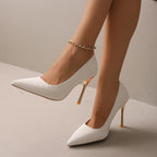 Pointed-Toe PU Pumps