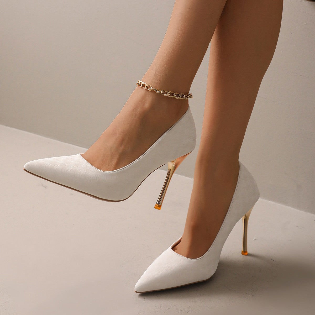 Pointed-Toe PU Pumps
