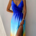 V-Neck Slit Midi Dress