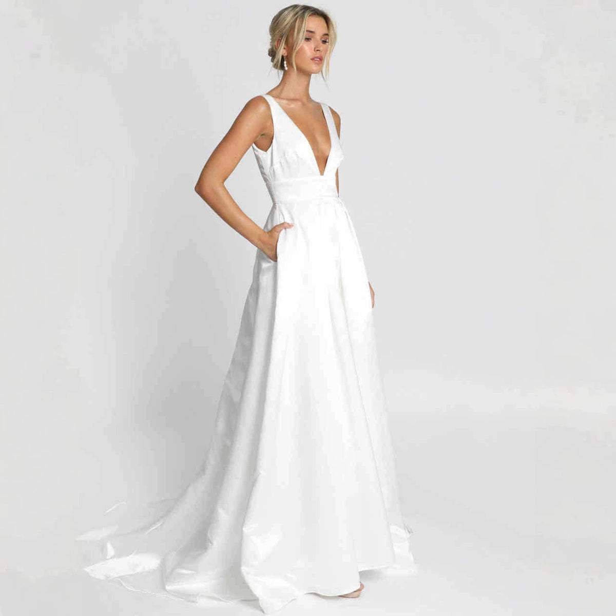 Slit Bridal Maxi Dress
