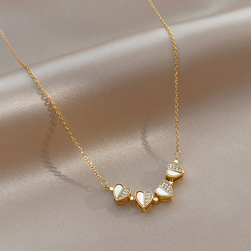 Clover Heart Pendant Necklace
