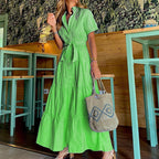 Relaxed Striped Short-Sleeve Dress