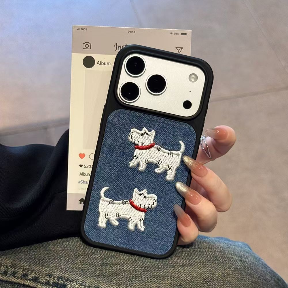 Embroidered Dog iPhone Case