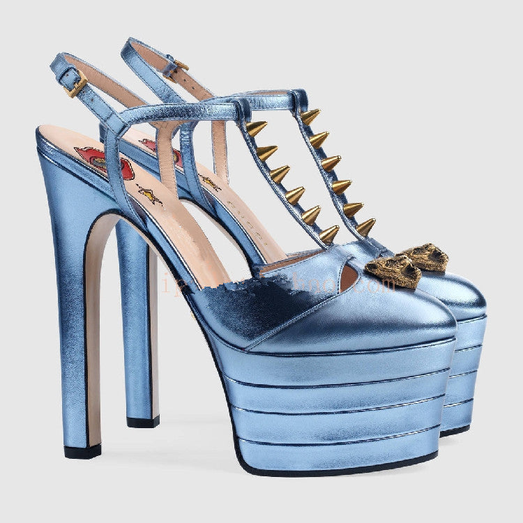 Buckle-Detail Block Heels