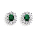 Floral Zircon Stud Earrings