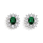 Floral Zircon Stud Earrings