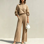 Half-Zip Hoodie & Wide-Leg Trouser Set