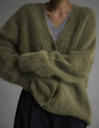 Relaxed V-Neck Button Cardigan