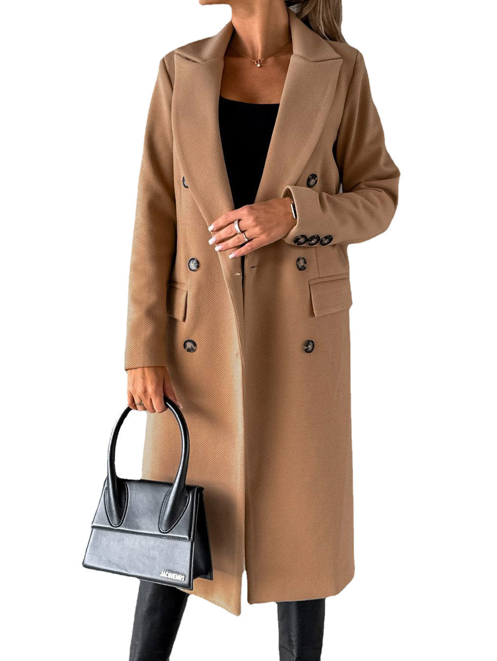 Double-breasted Lapel Coat