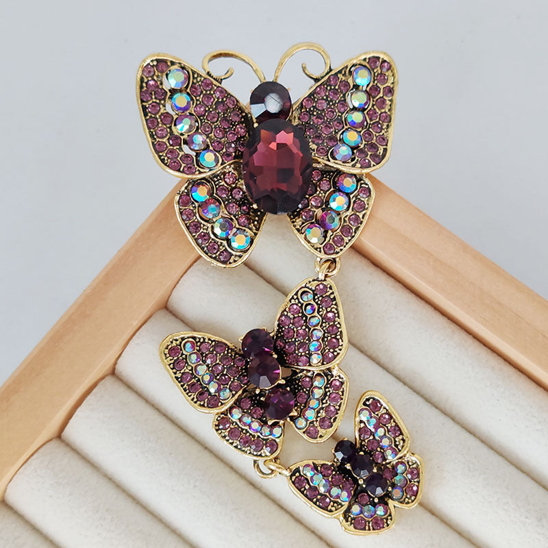 Triple Butterfly Brooch