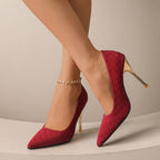 Pointed-Toe PU Pumps