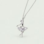 Ballerina Pendant Necklace on a pale sage background