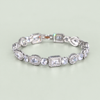 Geometric Zircon Bracelet — White option on pale sage